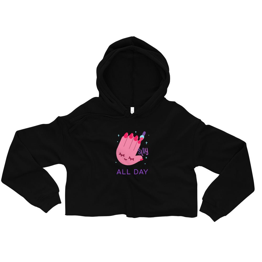 Slay All Day Crop Hoodie